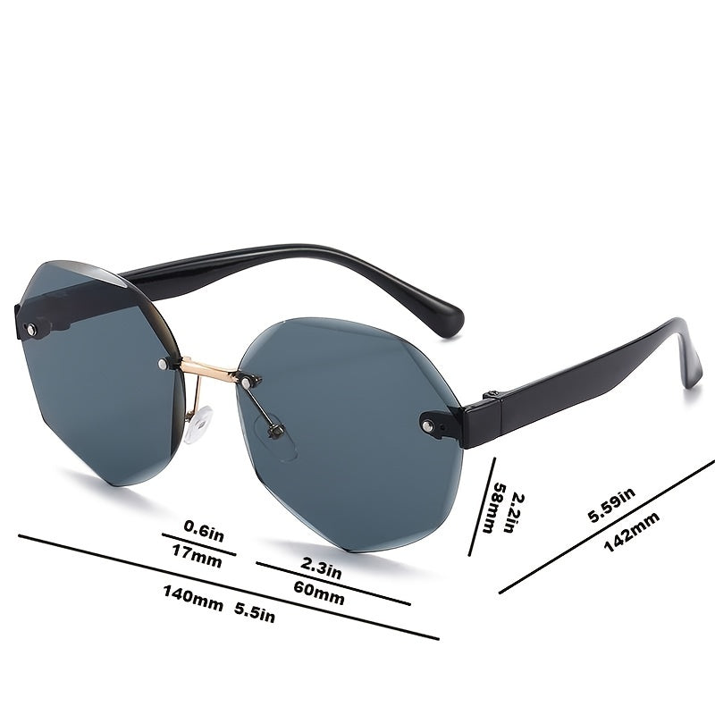 Gradient Lens Sunglasses Polygon Frame Glasses