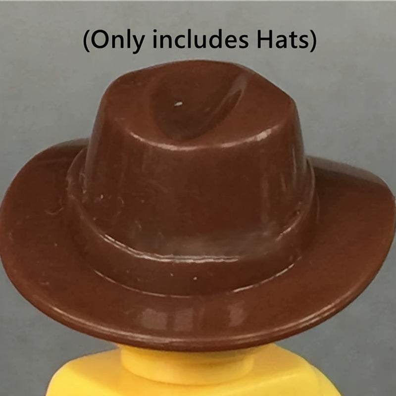 12pcs Mini Building Block Cowboy Hat DIY Christmas Dressing Toys