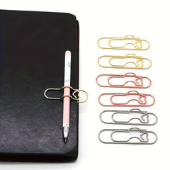 10pcs Metal Love Pen Clip Portable Functional Bookmark
