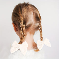10pcs High Bowknot Hair Clips Lace Embroidery Flower Side Clips for Baby Girls