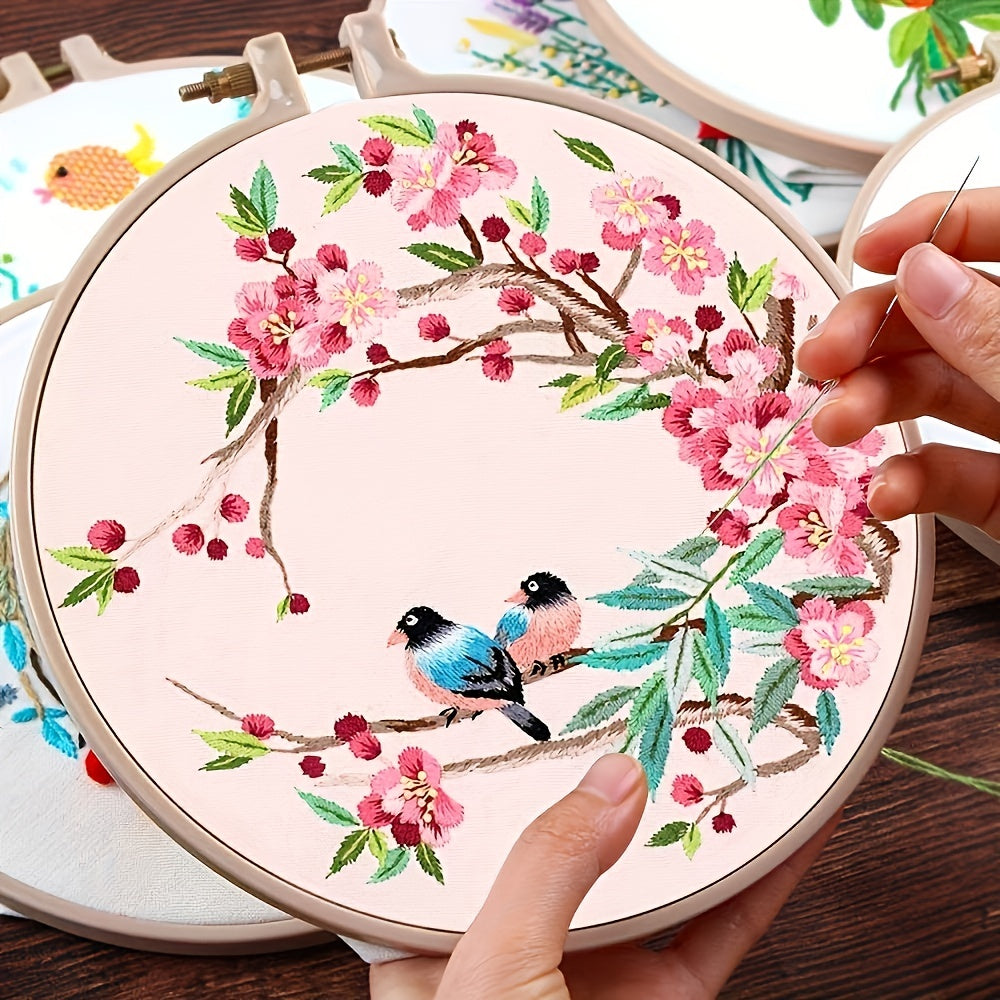Birds Pattern Embroidery Starter Kit for Beginners