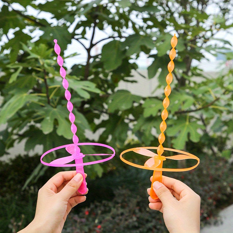 12pcs Hand Pushed Flying Saucer Toys Glow in the Dark & Neon Colors