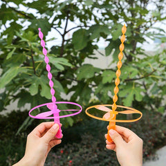 12pcs Hand Pushed Flying Saucer Toys Glow in the Dark & Neon Colors