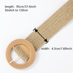Wide Braided Belt Elastic Loose Leather Belt For Men
