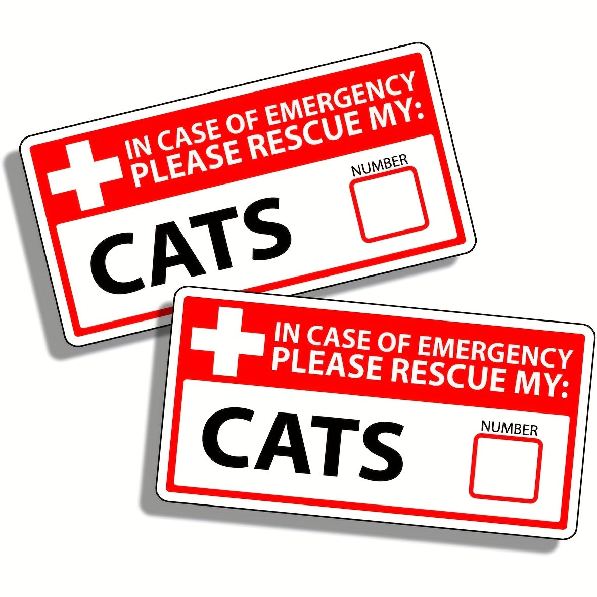4pcs Kitten & Puppy Rescue Stickers Emergency First Aid Firefighting Pet
