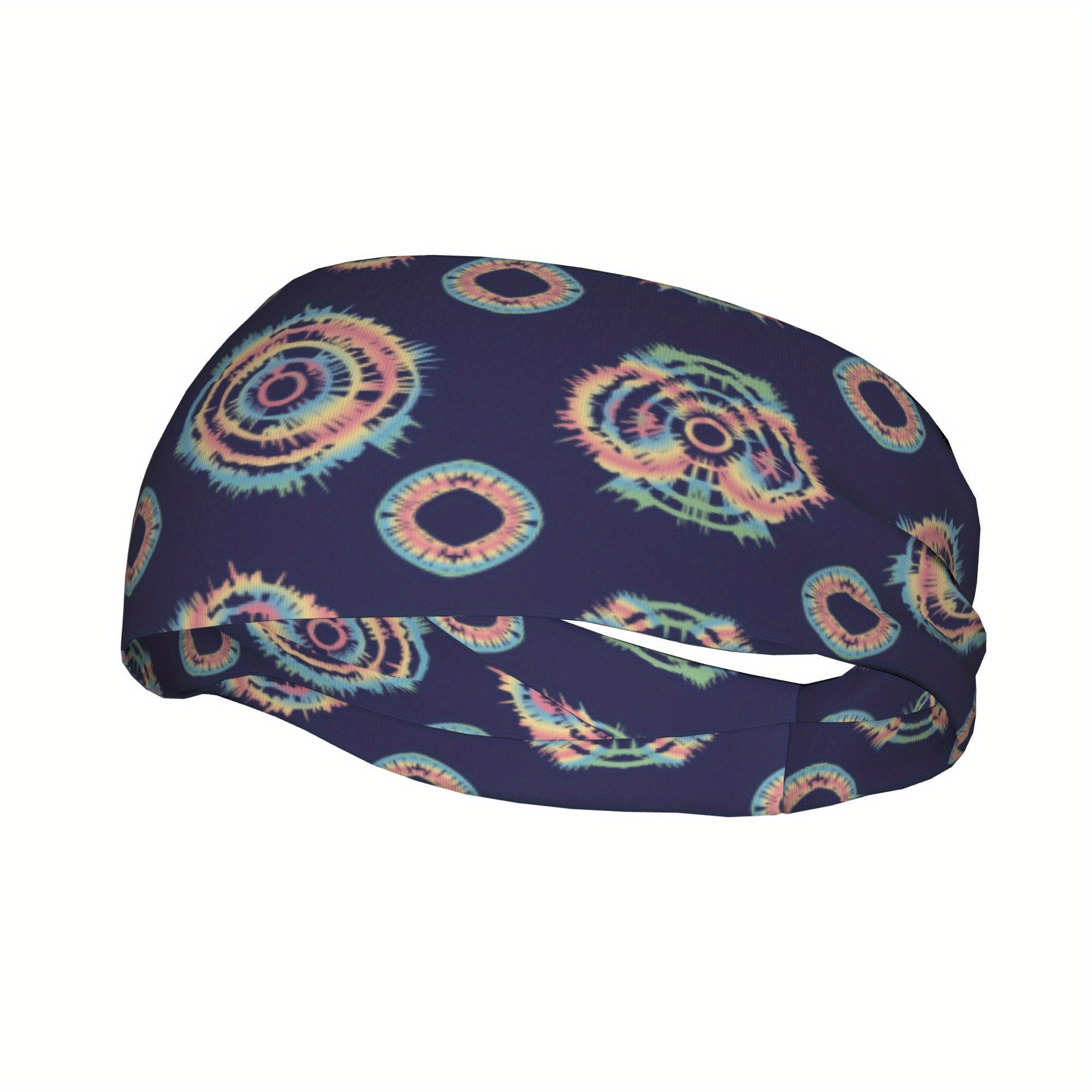 Tie Dye Headband Orange Green Sports Casual Wear