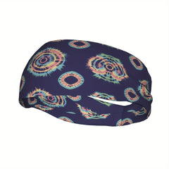 Tie Dye Headband Orange Green Sports Casual Wear