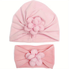 Breathable Infant Hat And Headband Set For Newborns