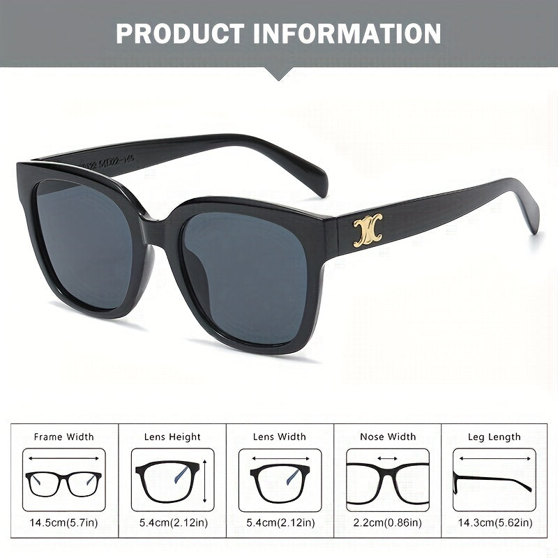 Men's Large Square Frame Vintage PC Glasses