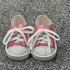 Fluorescent PU Leather Doll Shoes Low Top Sneakers for American Doll