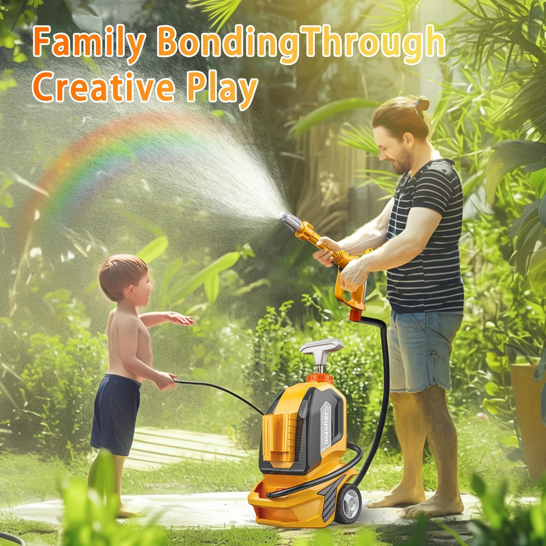 Kids Pressure Car Washer Toy Cleaning Set Role Play Gift