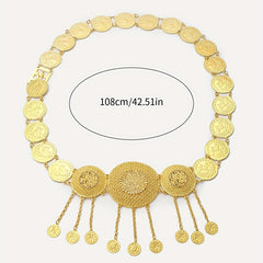 Metal Tassel Round Waist Chain for Dance Party Ethnic Waistband