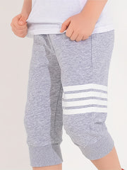 Boys Stripes Print Cropped Pants for Spring and Summer