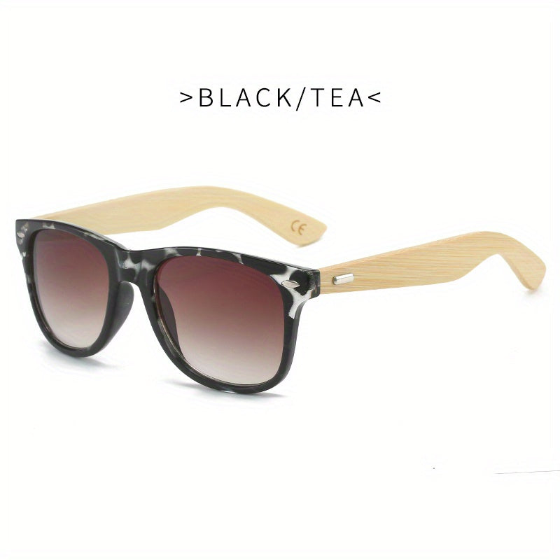 Men's Square Bamboo Sunglasses Retro Style