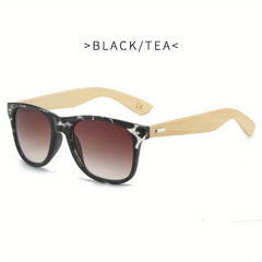 Men's Square Bamboo Sunglasses Retro Style