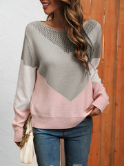 Eyelet Block Sweater for Fall & Winter