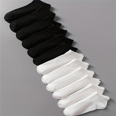 12 Pairs Solid Ribbed Socks All Match Women's Stockings