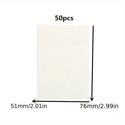 50PCS Transparent Sticky Notes Set Clear Self Stick Notes Waterproof Memo Pads