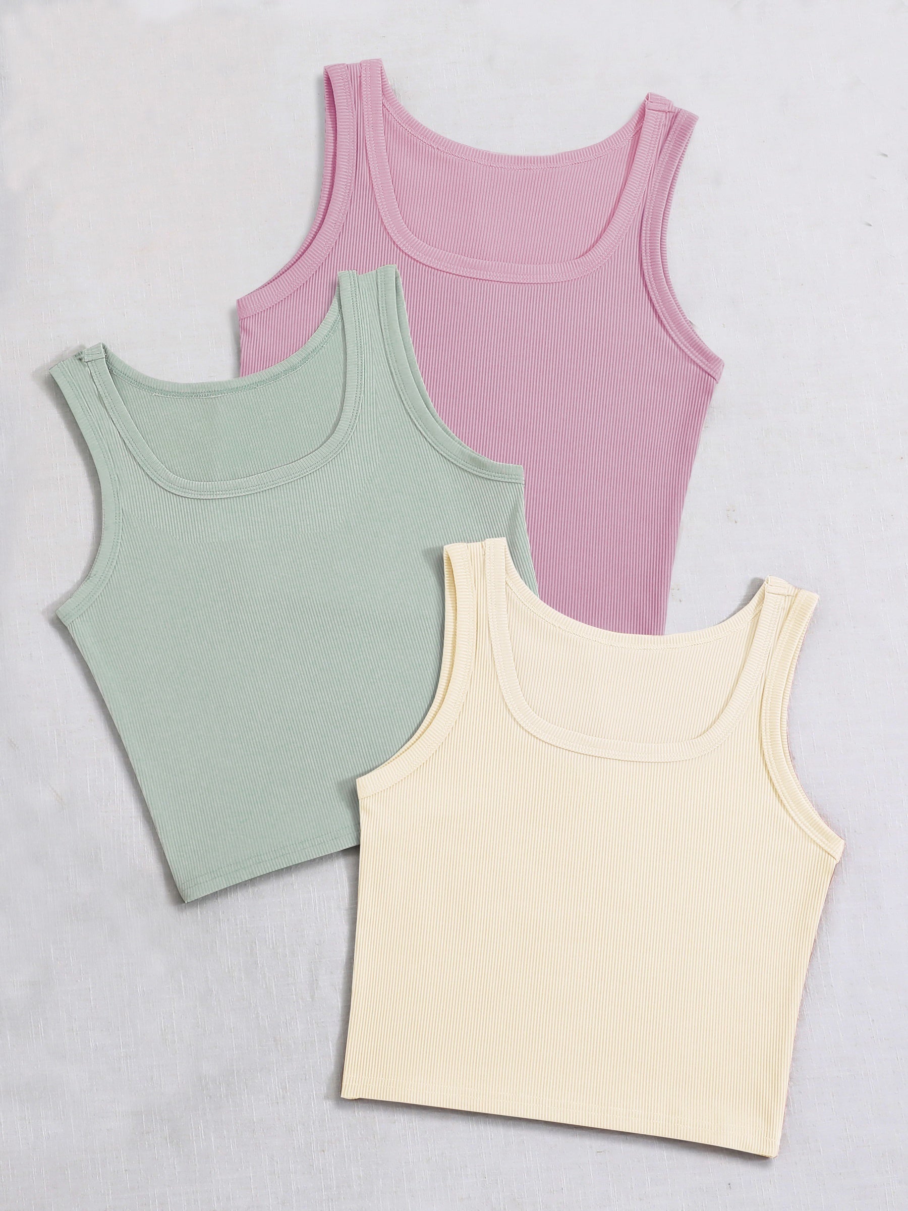 Sleeveless Bodycon Tank Top Set High Stretch Sexy Summer Women's Clothing