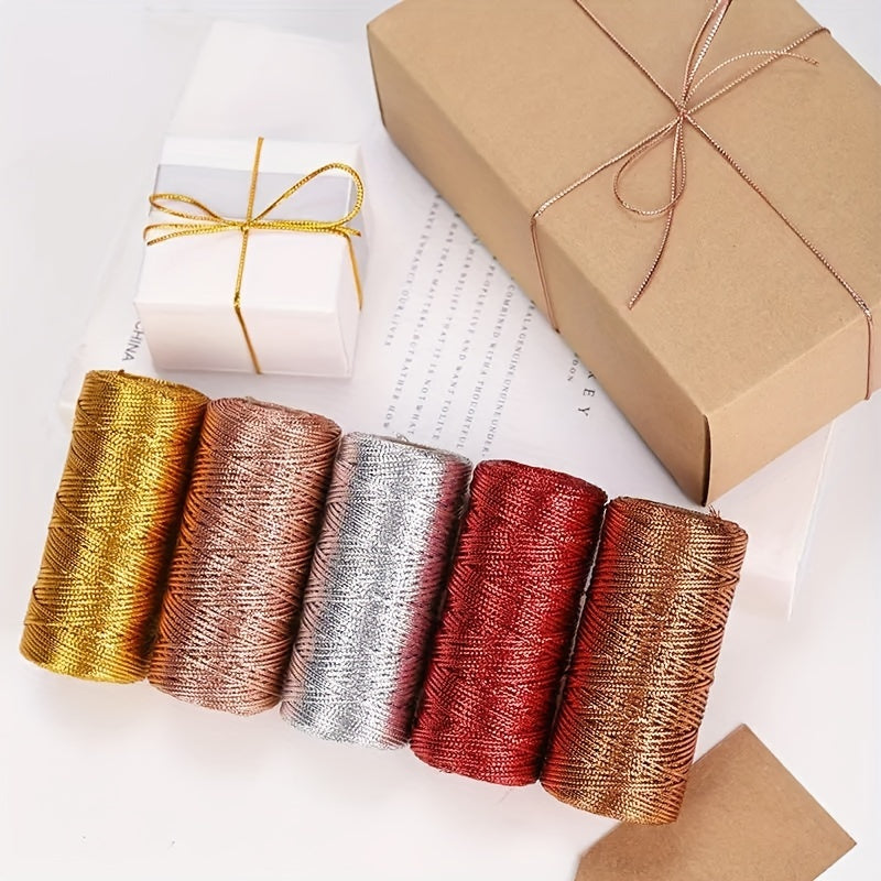 5mm 100m Golden Rope Christmas Decoration Thread Ribbon Bow Crafts DIY