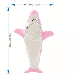 Shark Wearable Blanket Cozy Flannel Warm Hoodie Sleeping Bag