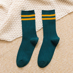 10 Pairs Striped Crew Socks for Women