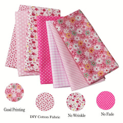 7pcs 24 89 24 Pink Quilting Cotton Fabric Squares Printed Craft Fabric