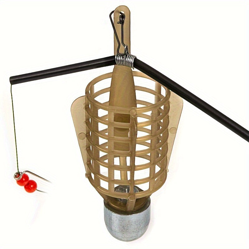 1pc Fishing Bait Feeder Bait Cage Holder With Hook