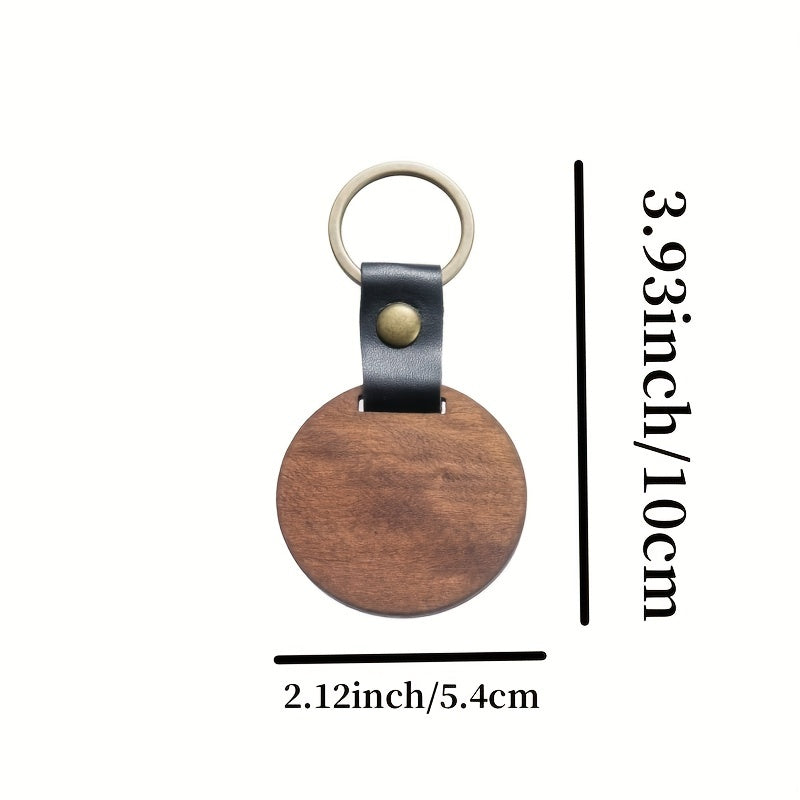Boys' Creative Wooden Leather Bag Pendant DIY Fun Style