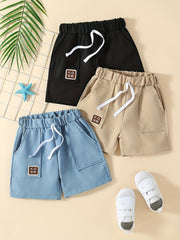 3PCS KNOW Pattern Boys Quick Drying Shorts for Summer