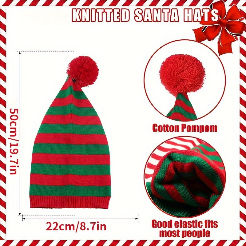 Adult Christmas Knitted Hat Elf Santa Claus Crochet Hat