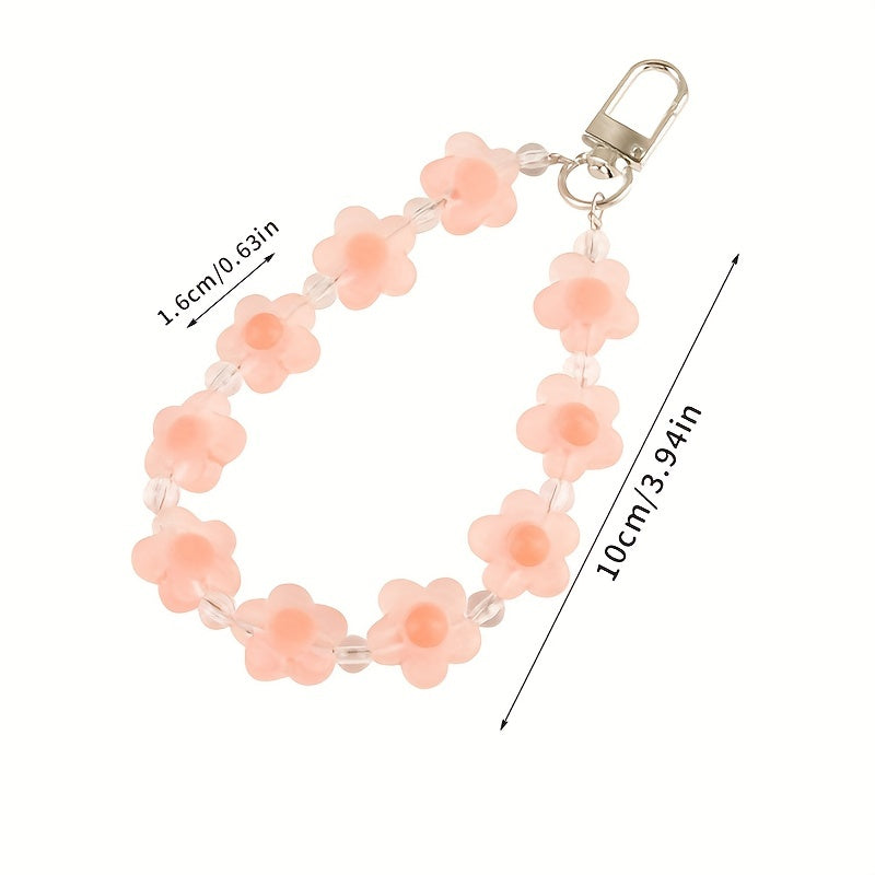Resin Flower Keychain Candy Color Mobile Phone Pendant Girls