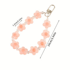 Resin Flower Keychain Candy Color Mobile Phone Pendant Girls