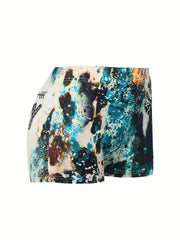 HOOD & Graphic Print Skinny Shorts