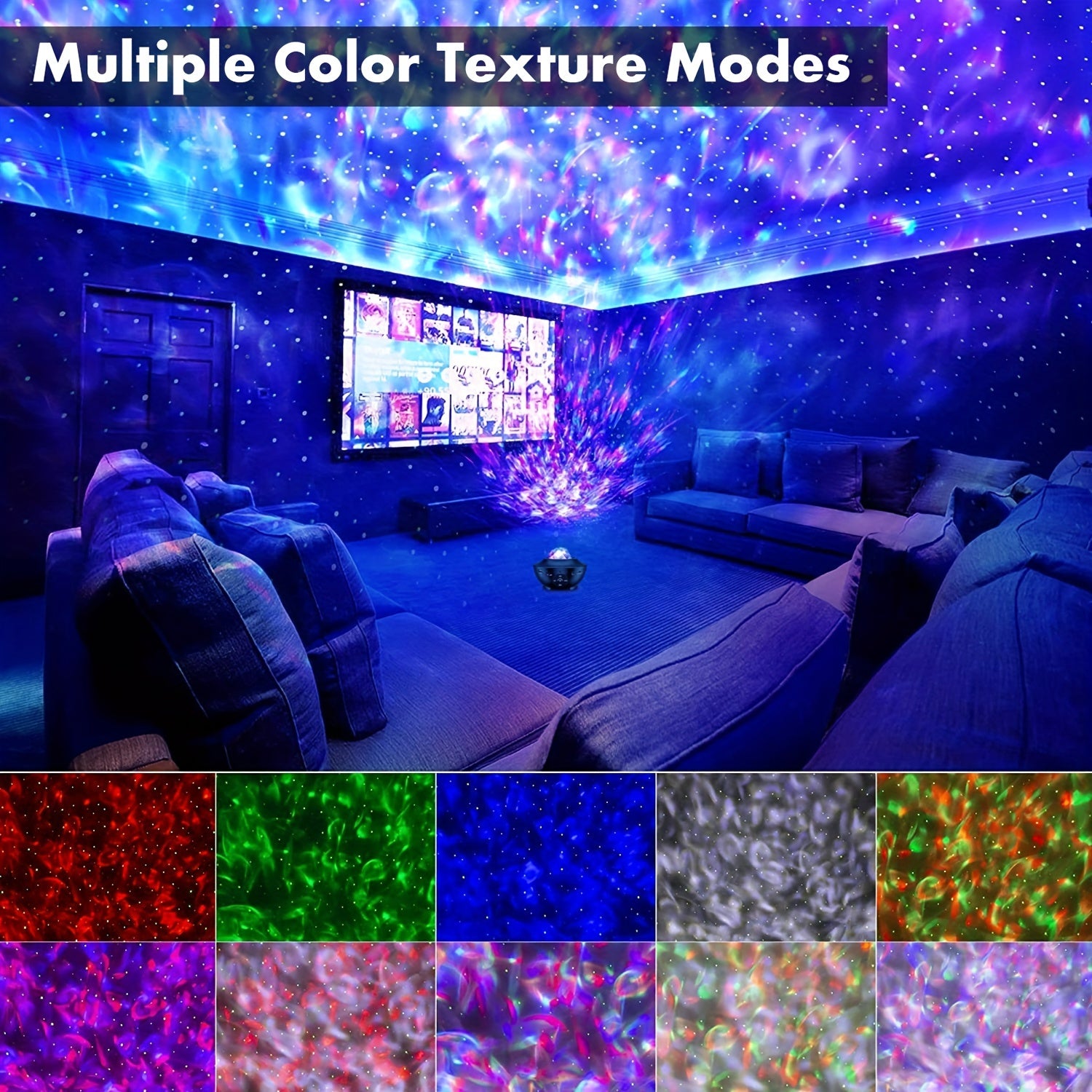 Star Projector Night Light Remote Control Music Speaker Timing Function