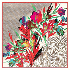Flower & Chevron Bandana Silk Tube Top Scarf Wrap