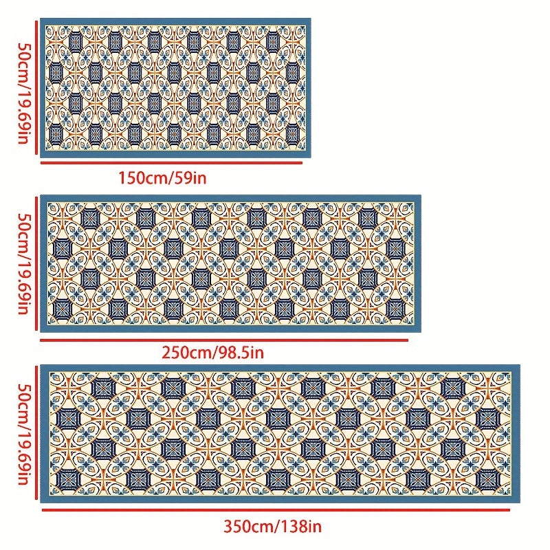 Moroccan Trellis Hallway Runner Rug Washable Non Slip Kitchen Rugs