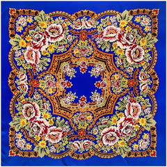 Boho Print Satin Scarf Silk Feeling Square Scarf