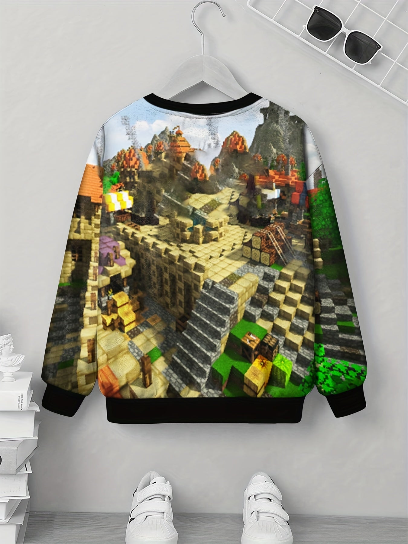 Teens 3D Game Battle Scene Print Sweatshirt Kids Casual Pullover