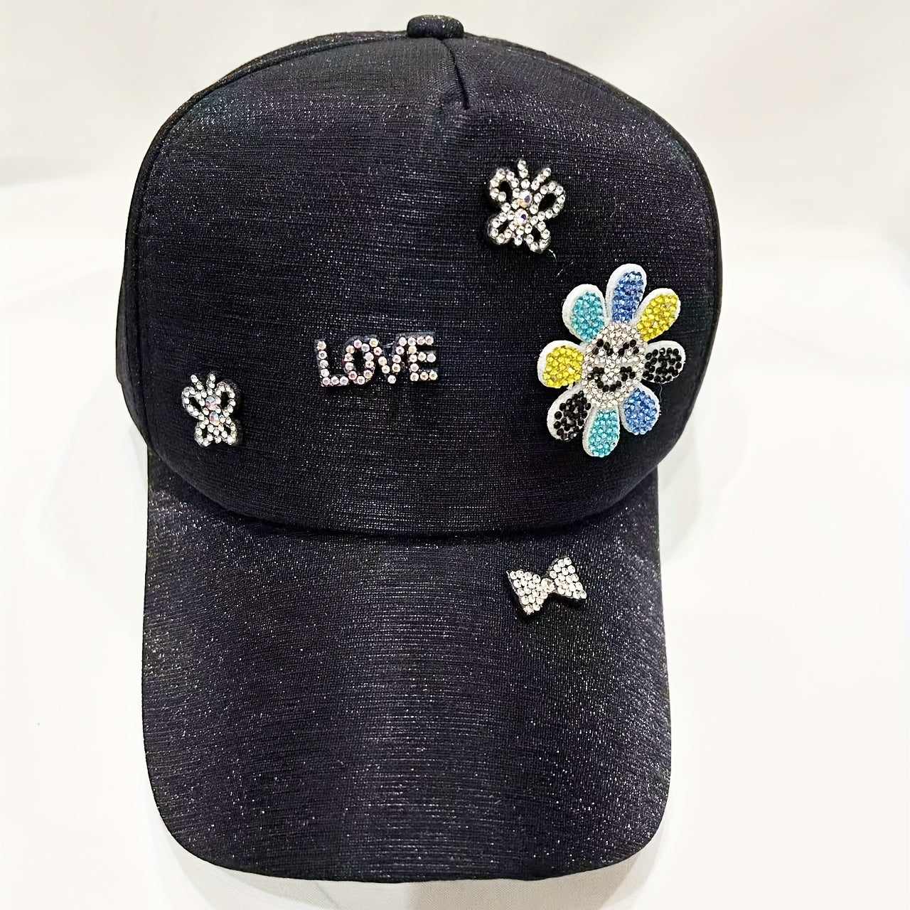Y2K Rhinestone Cartoon Patch Baseball Cap for Women