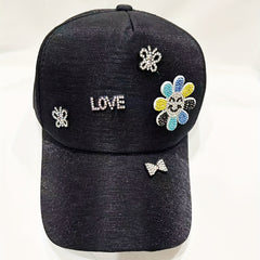 Y2K Rhinestone Cartoon Patch Baseball Cap for Women
