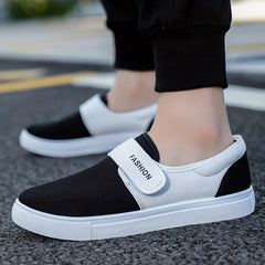 Men's Hook And Loop Canvas Skate Shoes Breathable Sneakers