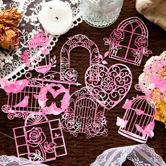 10pcs Hollowed Stamping Card Curtain Decorative Paper