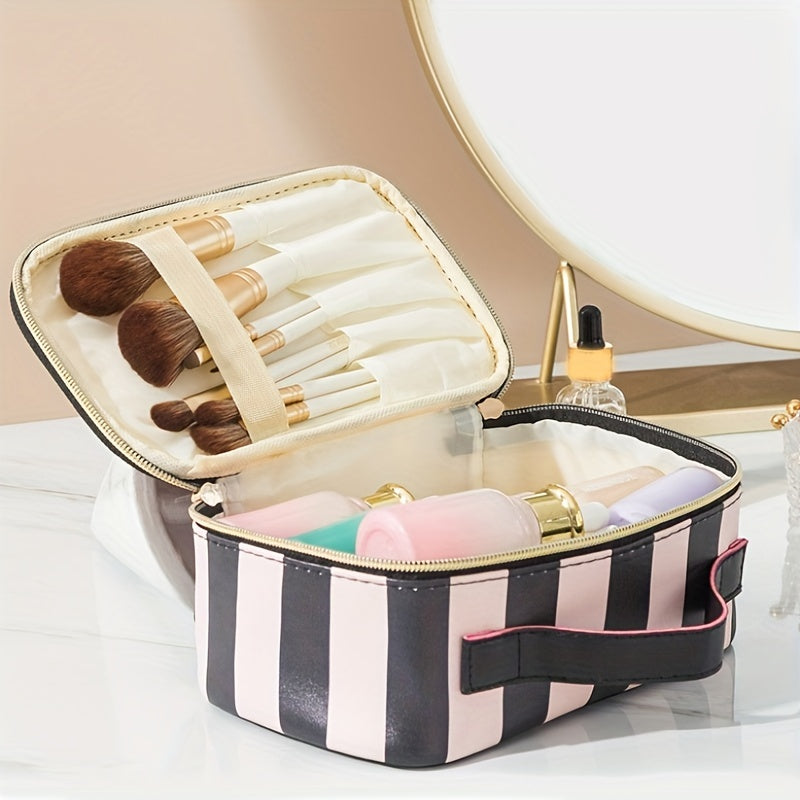 Waterproof Leather Cosmetic Bag Multifunctional Travel Toiletry Organizer