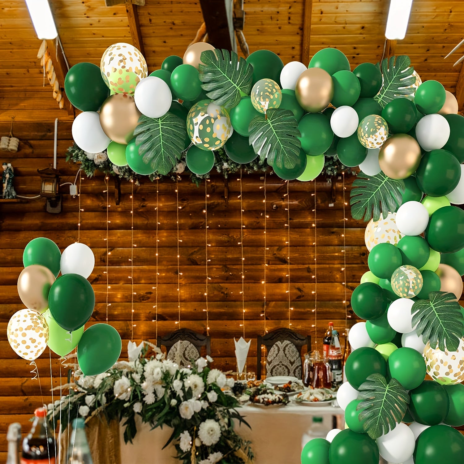 140pcs Jungle Party Balloons Kit Green Dinosaur Party Decorations