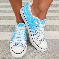 Women's Lightweight Flat Skate Shoes Lace Up Casual Sports Shoes