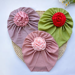 Soft Elastic Strip Flower Baby Hat For Girl