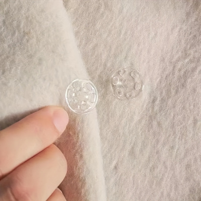 150 Round Transparent Snap Buttons for Clothing DIY