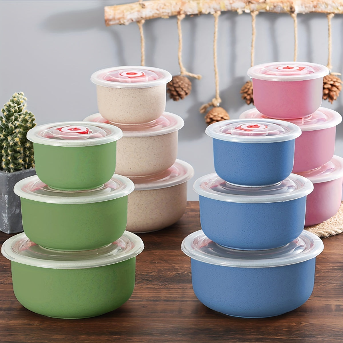 3 PCS Airtight Food Storage Containers Fresh Keeping Bowls Multiple Sizes