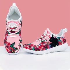 Halloween Flower & Cat Pattern Soft Sole Sneakers